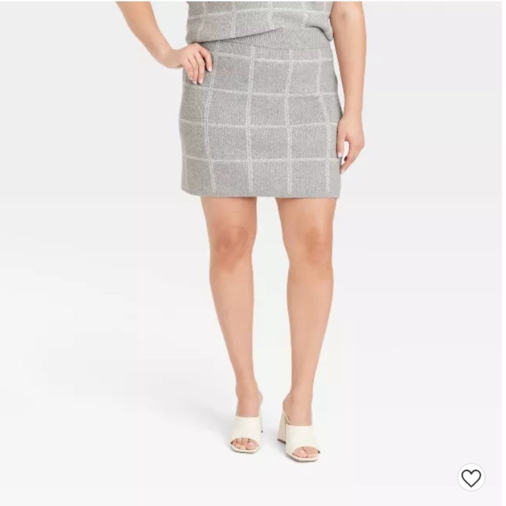 Women's Mini Sweater Skirt - A New Day™ Color Grey Size 1X New With Tags 10